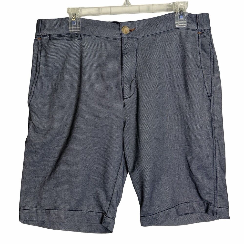 Halsey 44 Breakwater Sport Shorts Mens 35 Blue Knit Stretch 10" Inseam